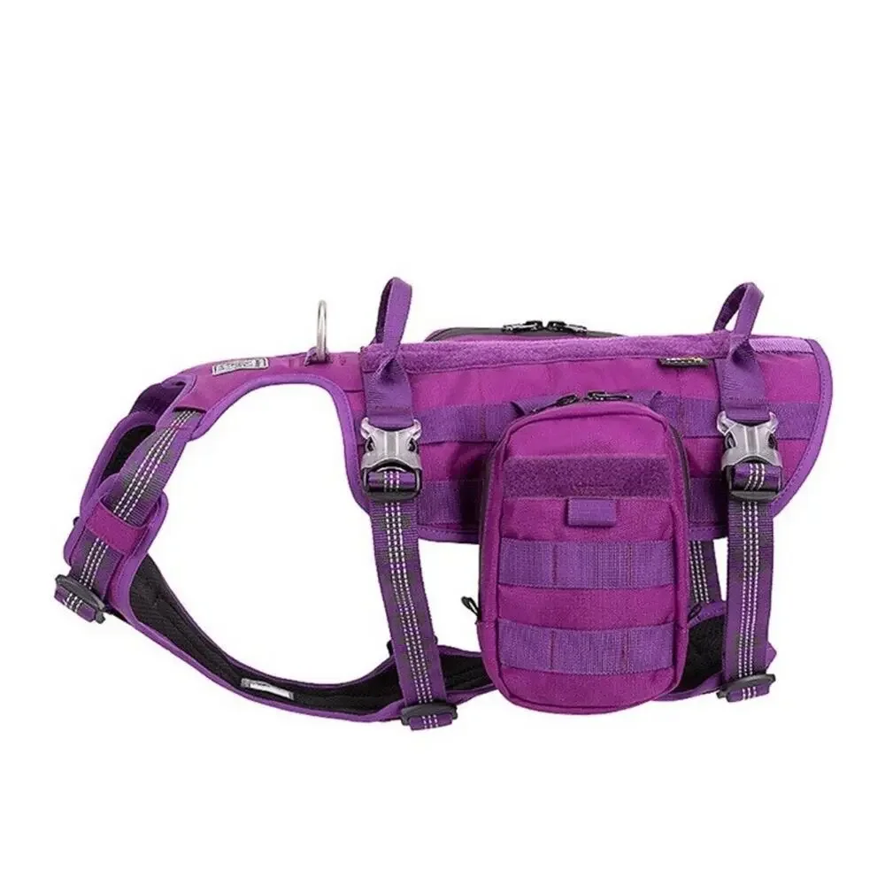 Tactical Harness Vest with Waterproof Backpack Medium (Purple) chest 22-27 inch